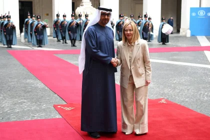 رئيس الإمارات برفقة رئيسة وزراء إيطاليا